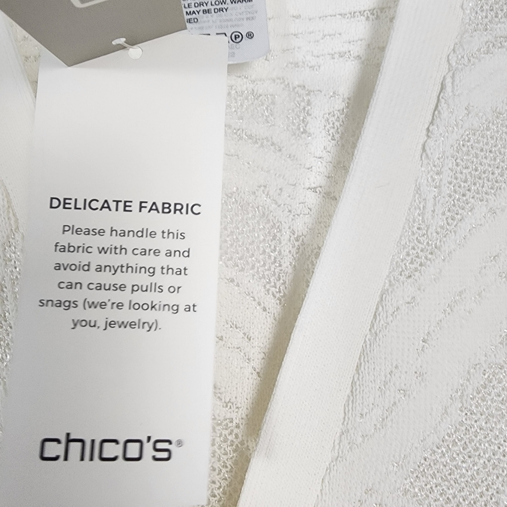 Chico's Sleeveless Palm-Stitch Long Sweater Vest Chico sz 3 xl/16 new with tags - Picture 10 of 12